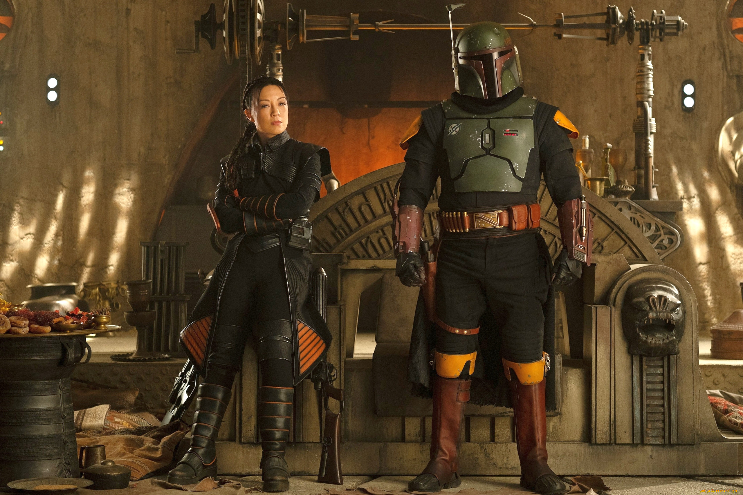 the book of boba fett  ,  2021  ,  , the book of boba fett , , , , , , , boba, fett, fennec, shand, ming, na, wen, temuera, morrison